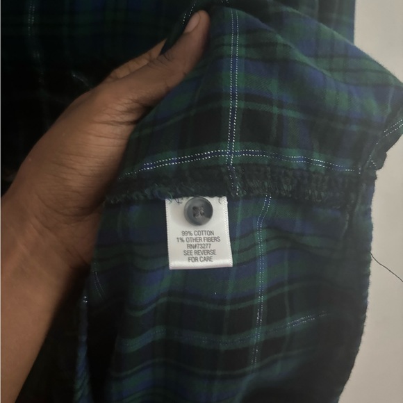 Croft Barrow Shirt Green Plaid XXL Flannel Button Up   Grunge Christmas Holiday - Picture 5 of 5